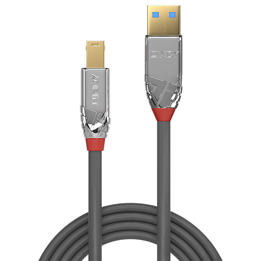 Lindy 1m USB 3.2 Type A to B Cable, 5Gbps, Cromo Line