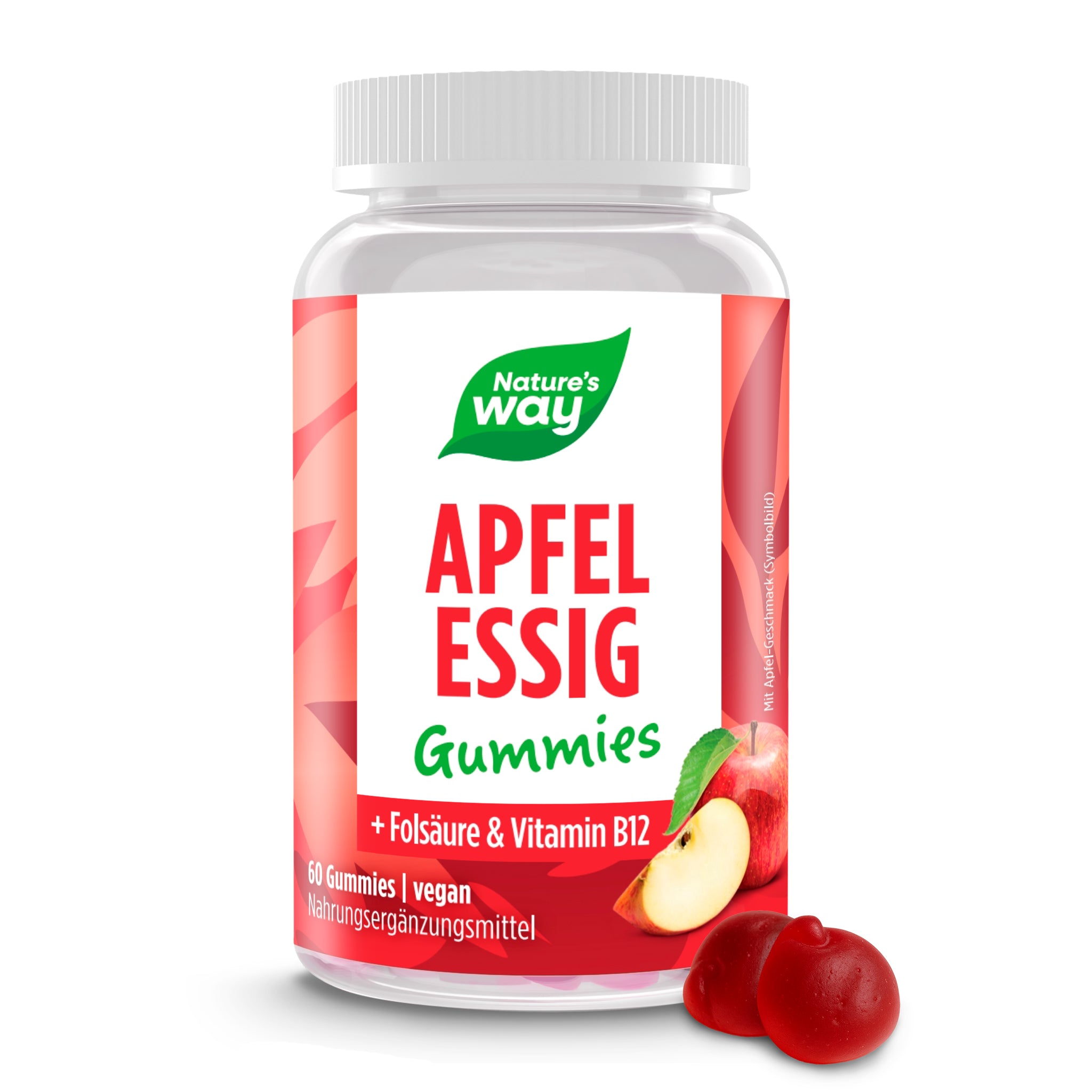 Apfelessig Gummies – Folsäure & Vitamin B12, Apfel-Geschmack
