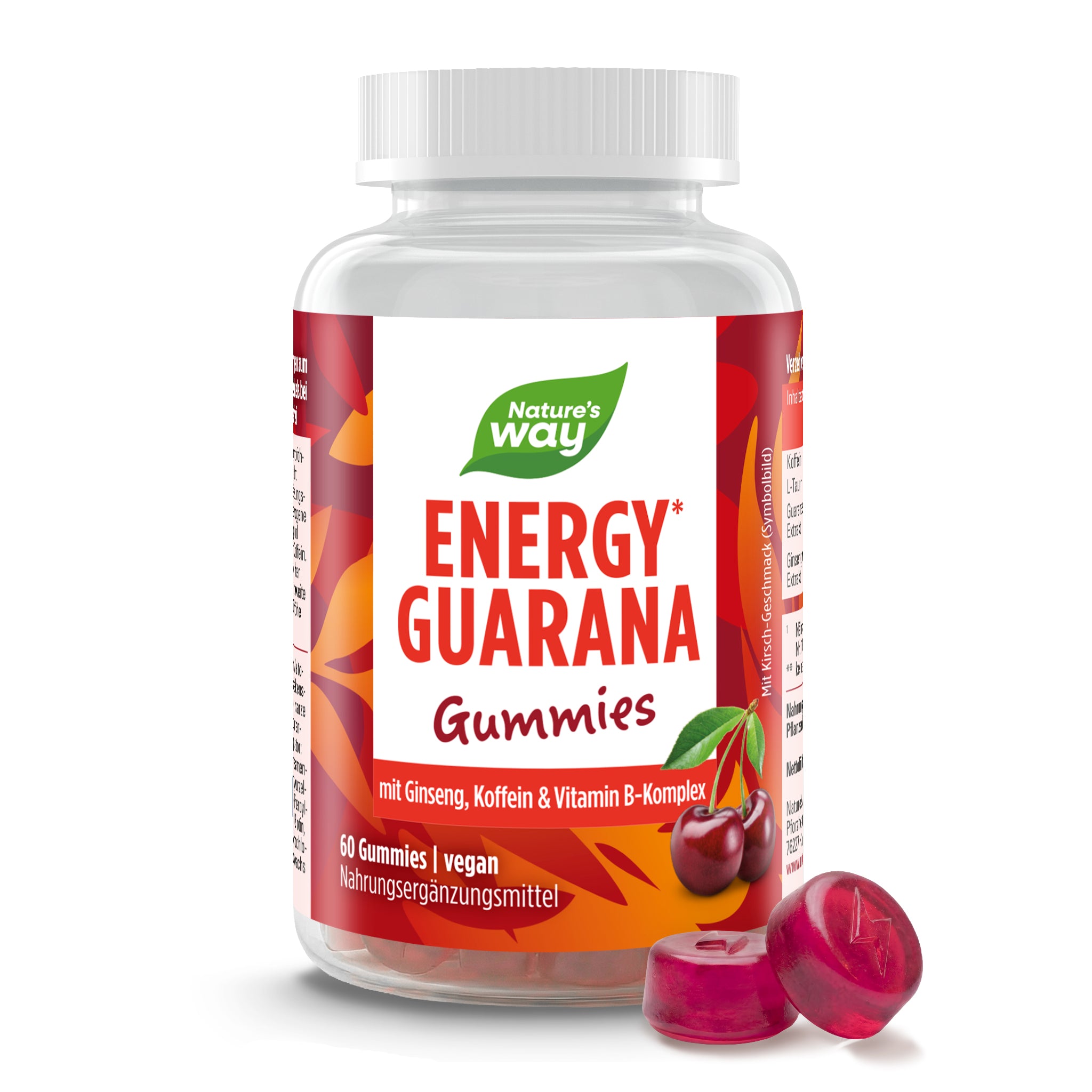 Energy Guarana Gummies – mit Koffein & Taurin, Kirsch-Geschmack
