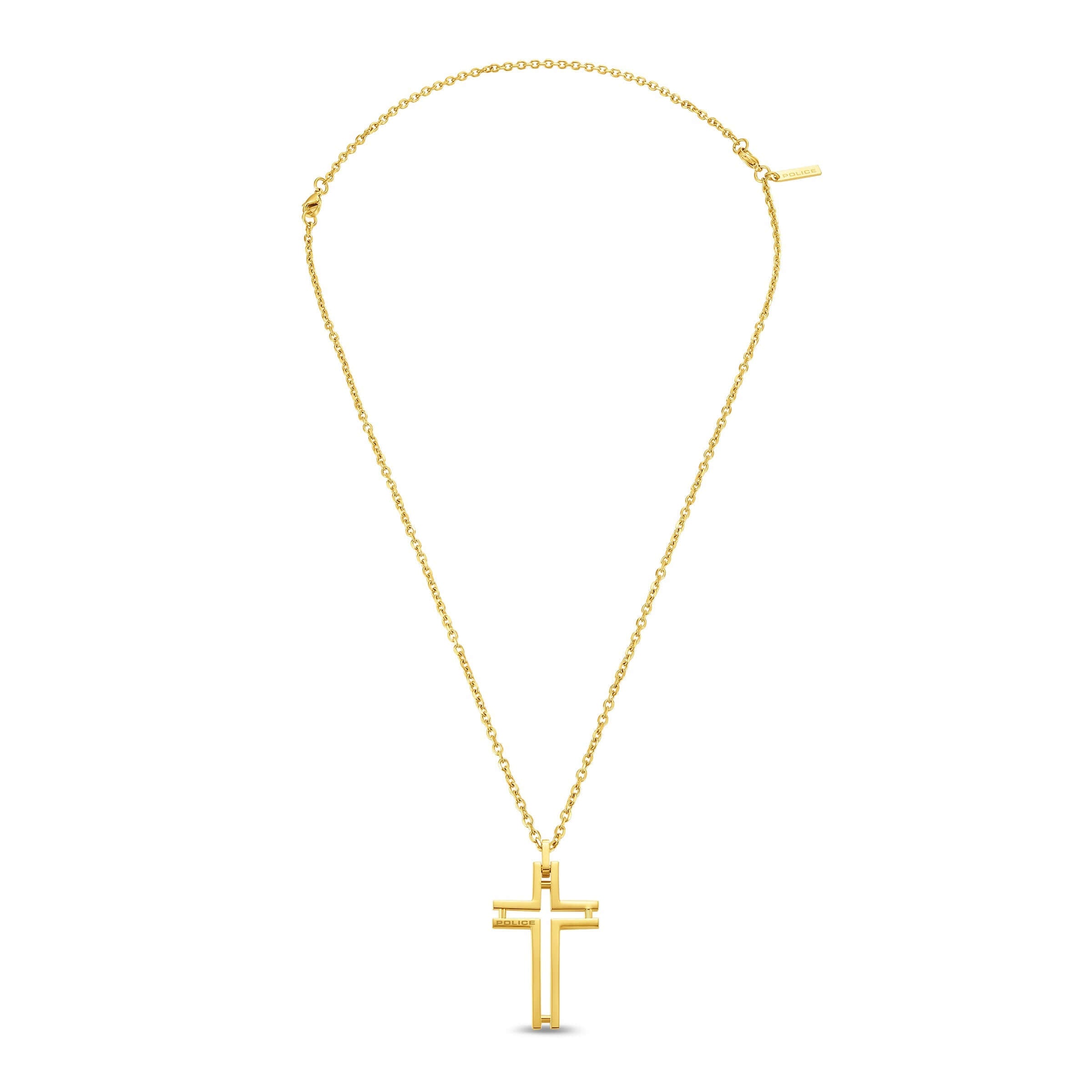 Police Herren Kette Halskette Kreuz Gold Edelstahl Kette Anhänger Halskette Herrenkette