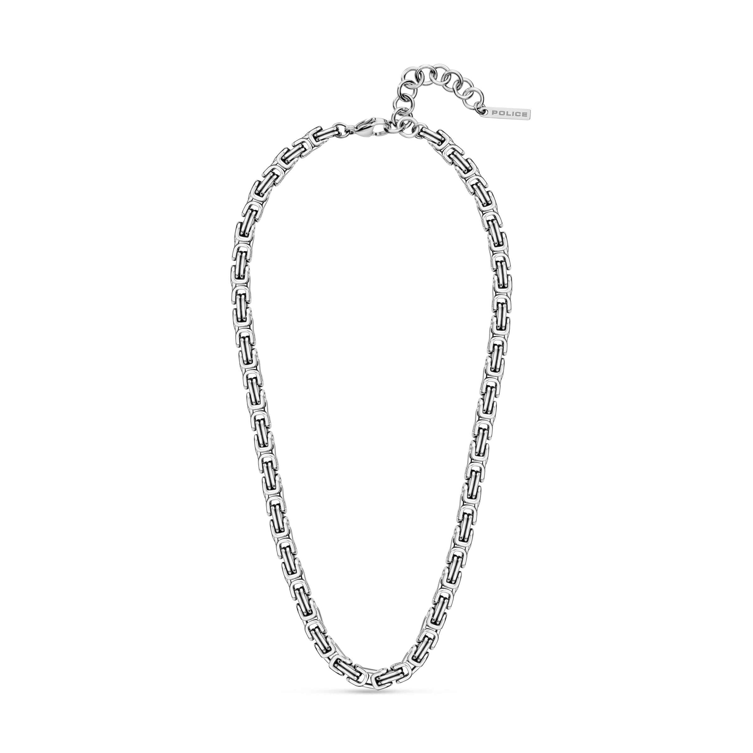 Police Herren Kette Halskette Silber Edelstahl 50 cm Panzerkette Schmuck Herrenkette Halskette Silber