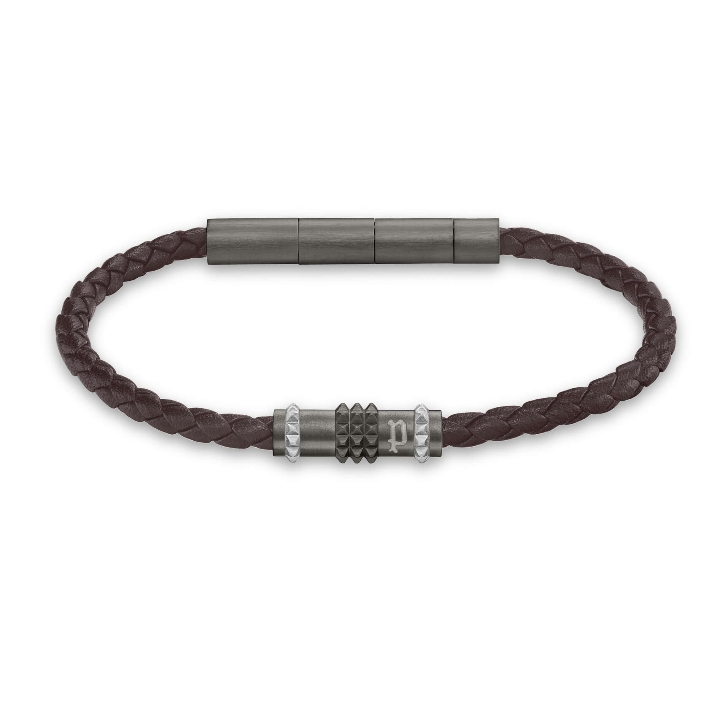 Police Herren Armband Leder Braun - Braided Lederband Herrenarmband - Armband Leder Herren