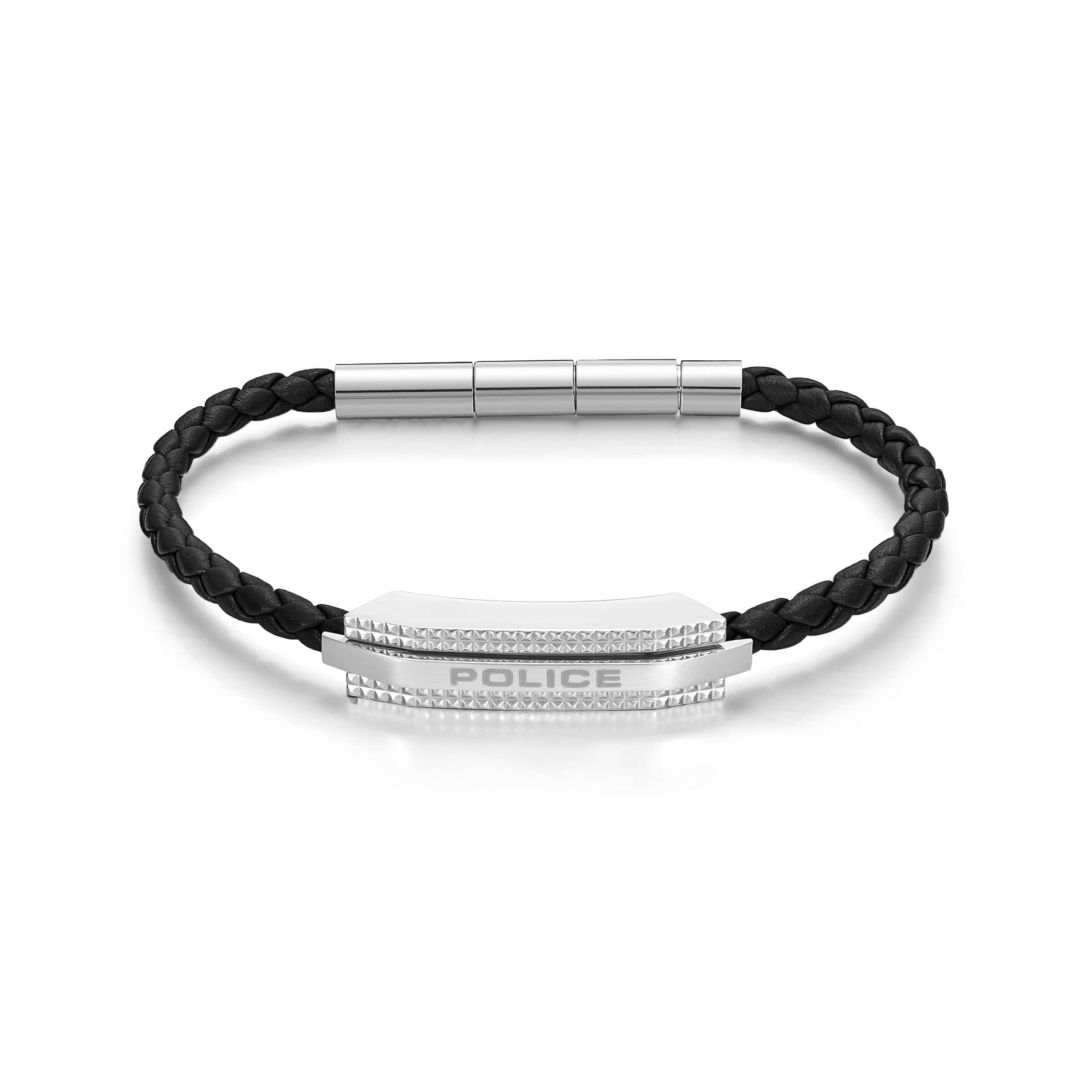 Police Herren Armband Leder Schwarz Edelstahl Herrenarmband Leder Armband Leder Herren Lederarmband Herren