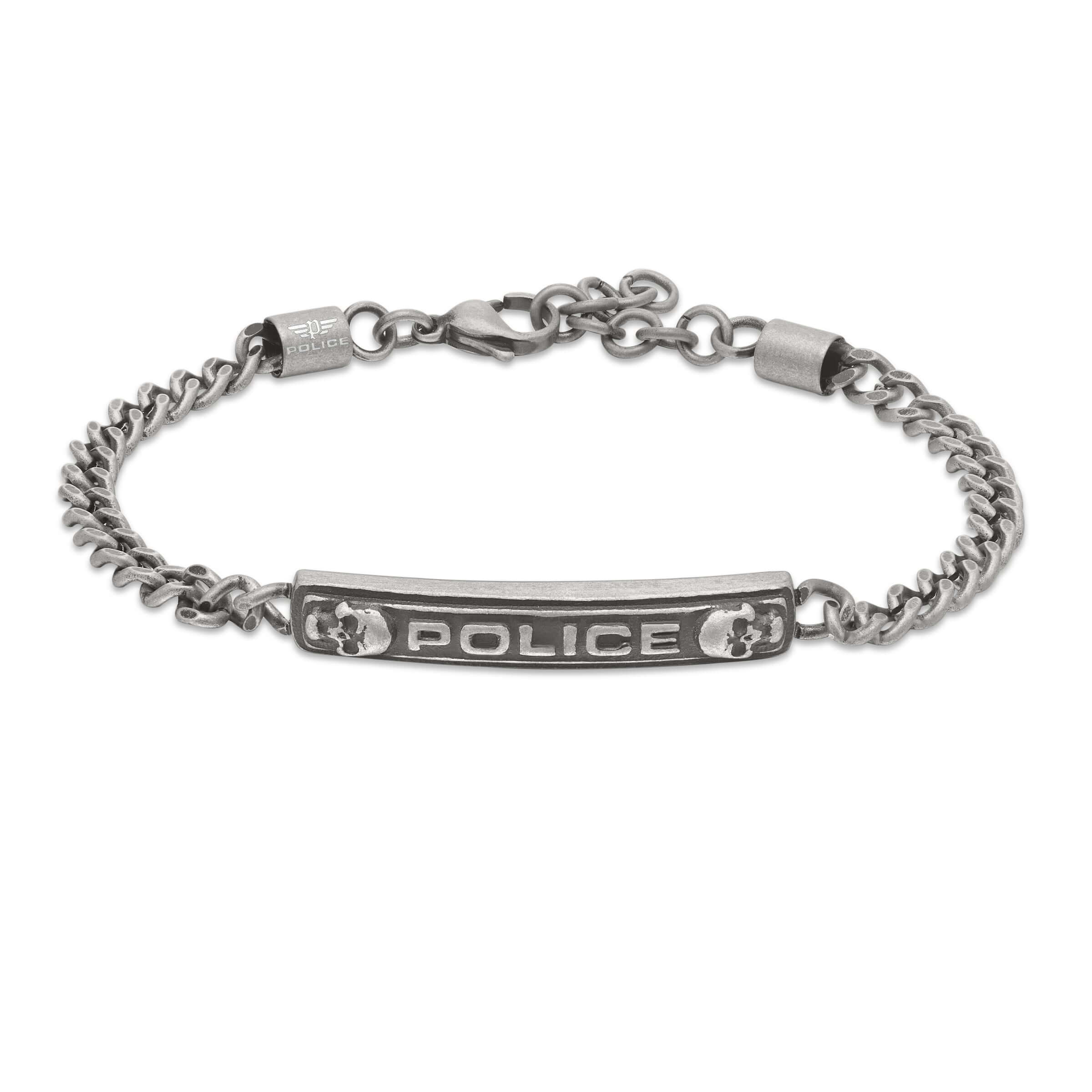 Police Herren Armband Silber 21 cm Edelstahl Kette Herrenarmband Schmuck Herrenkette Armband Männer