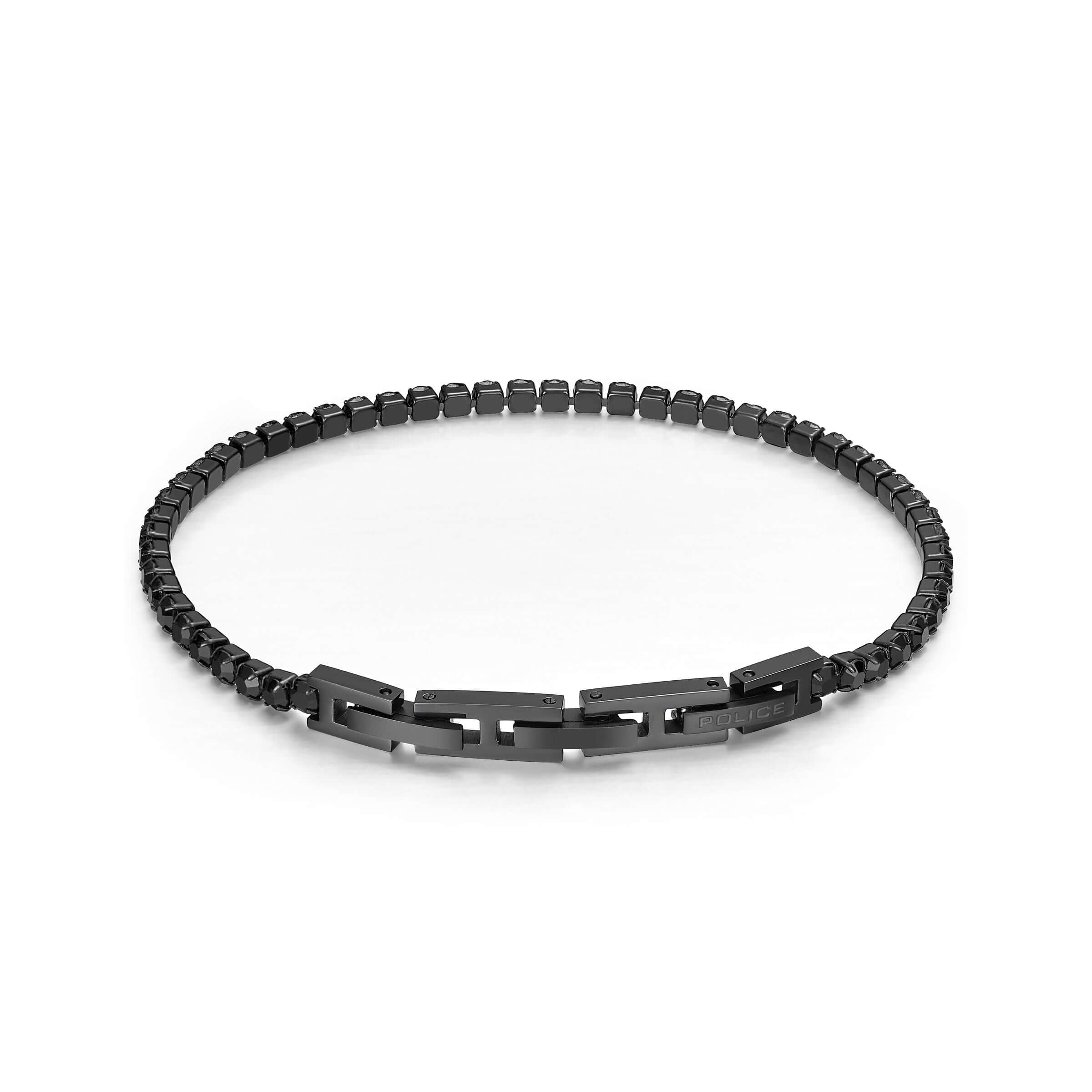 Police Herren Armband Edelstahl Schwarz 21 cm - Herrenarmband Kette Schmuck Geschenk