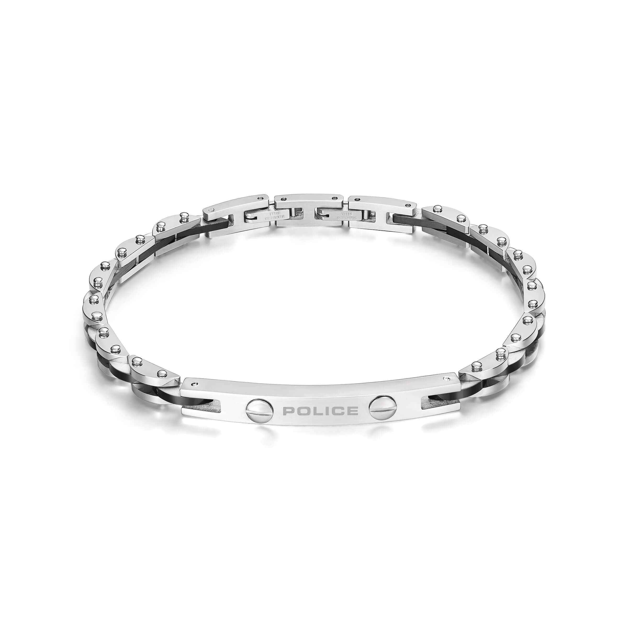 Police Herren Armband Silber 21 cm Edelstahl Kette Armkette Herrenarmband Schmuck Herrenkette