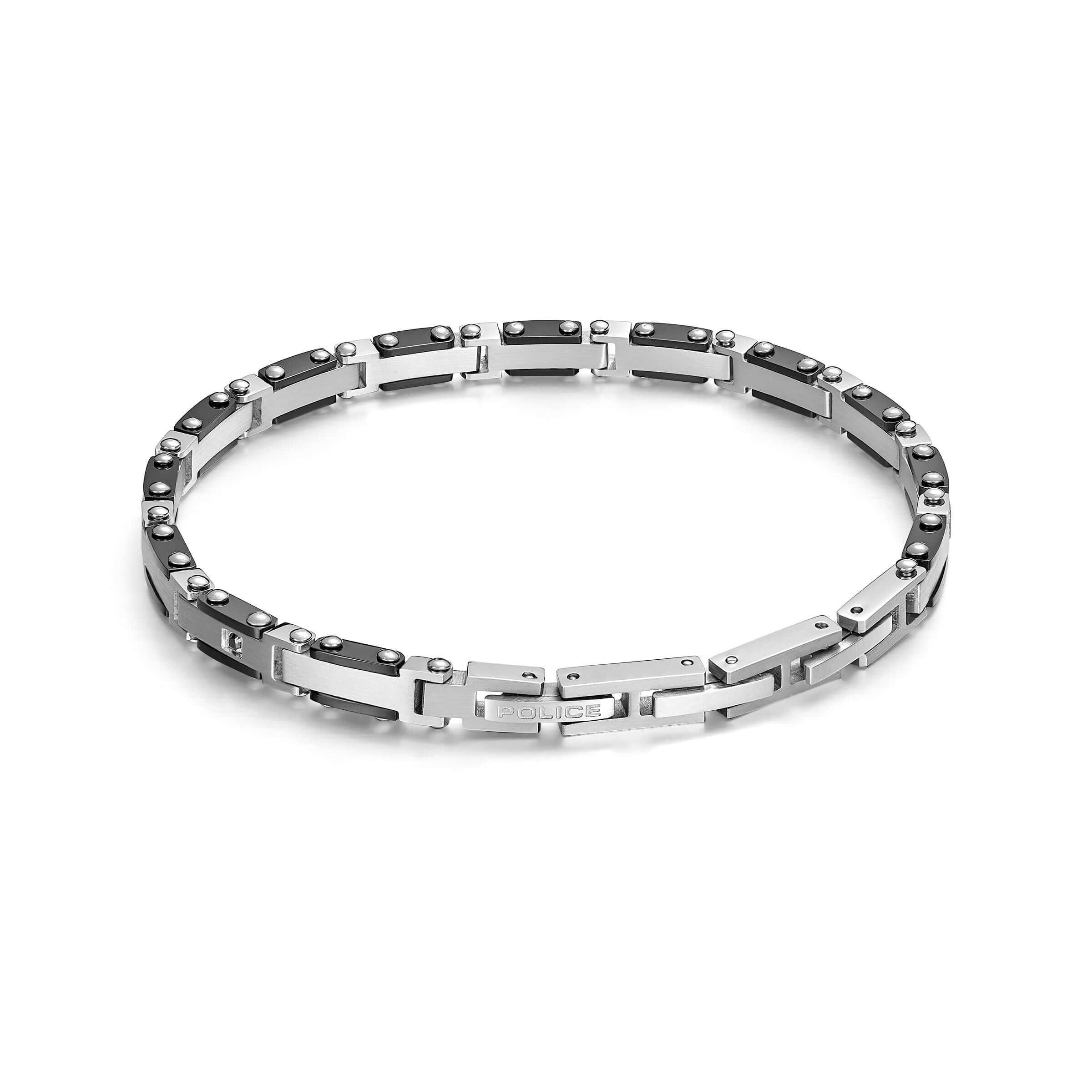Police Herren Armband Edelstahl Schwarz Silber Kette Armbänder Herrenkette Schmuck Herrenarmband Silberkette