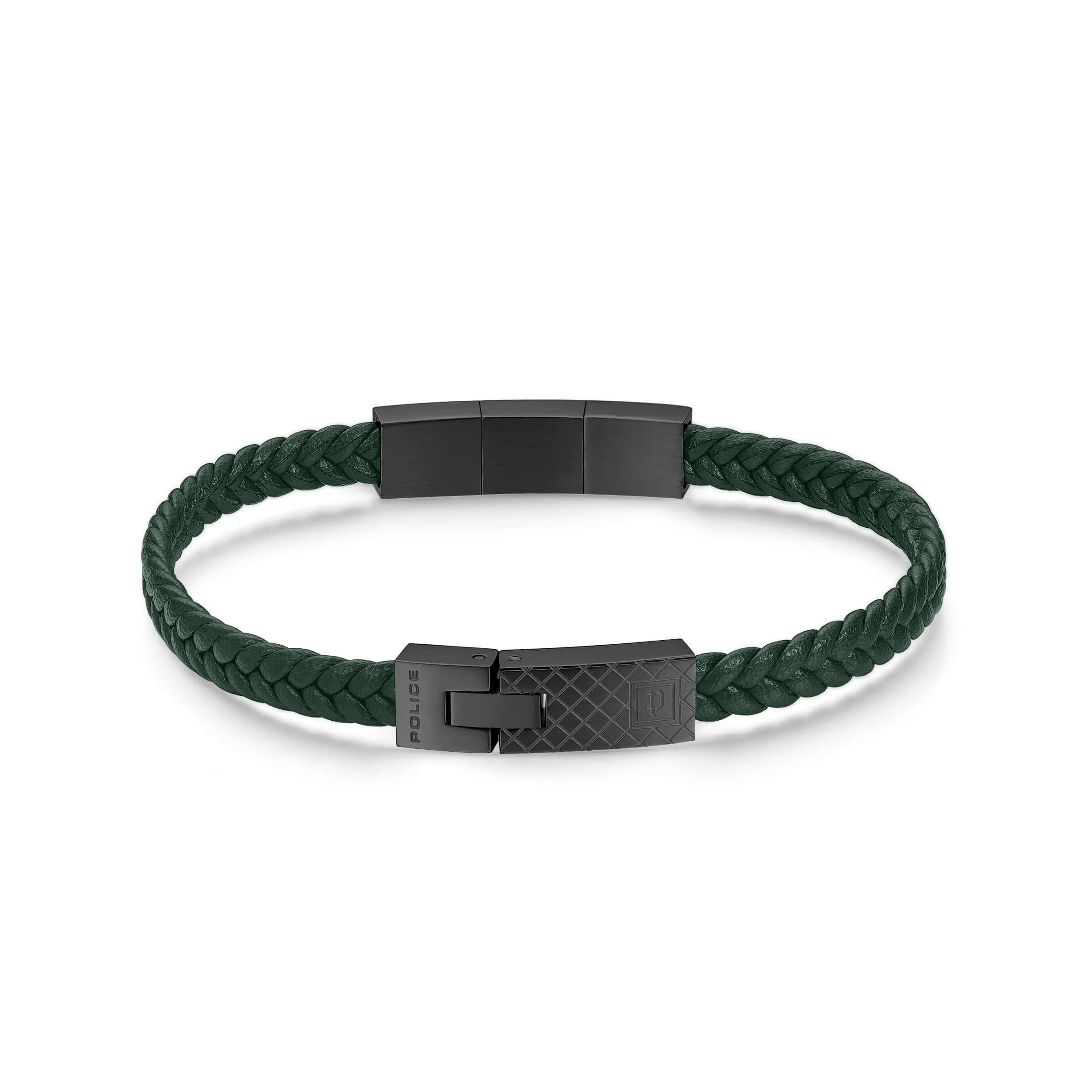 Police Men's Leather Bracelet Green Herrenarmband Lederarmband Schmuck Herren Leder Armband