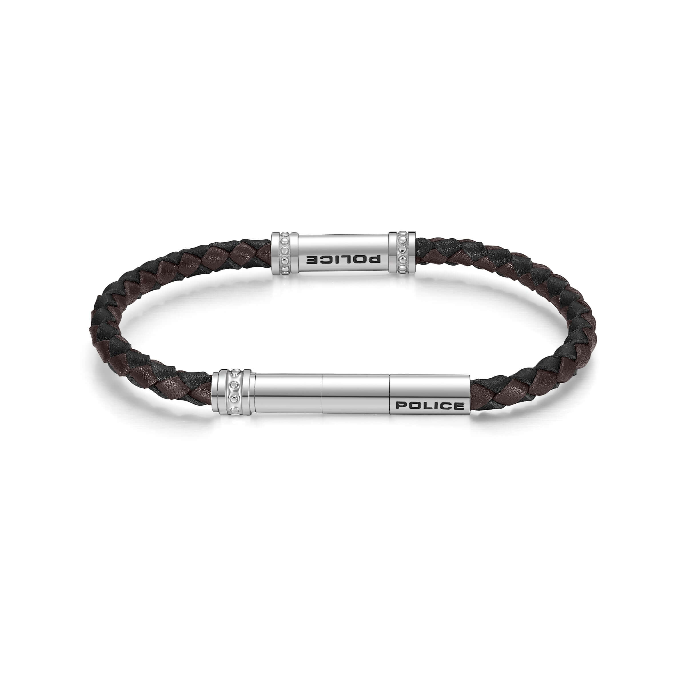 Police Herren Armband Leder Braun/Schwarz Herrenarmband Lederarmband Herren Schmuck Lederarmband Herren Lederband