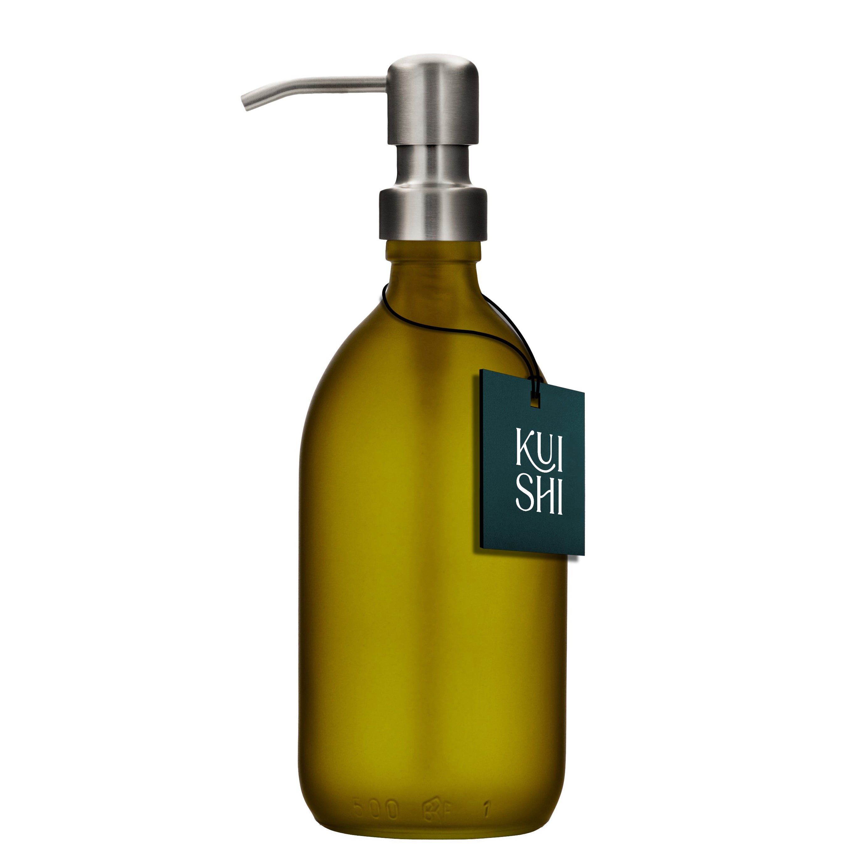 Grüner Seifenspender mit Edelstahlpumpe