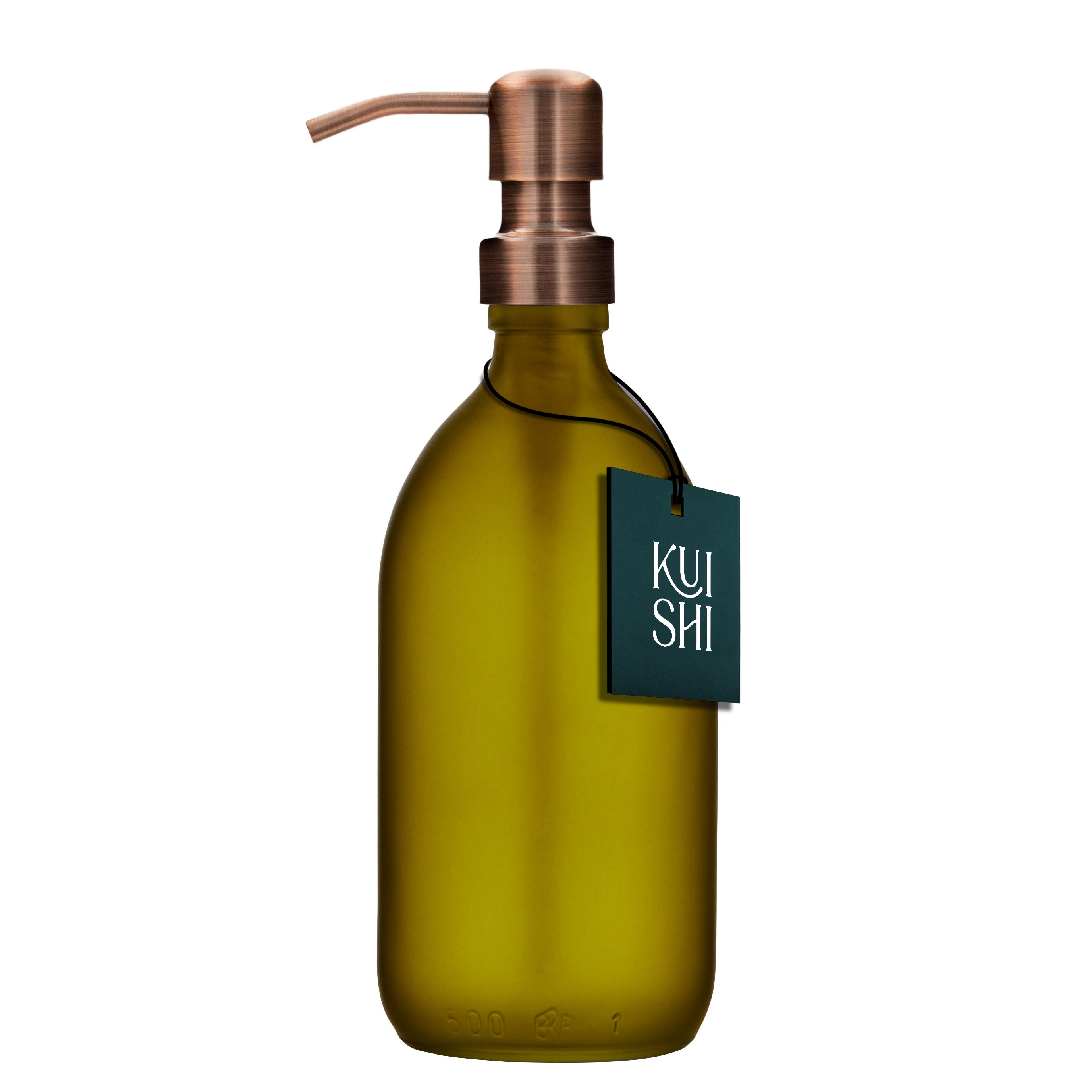 Grüner Seifenspender mit Edelstahlpumpe