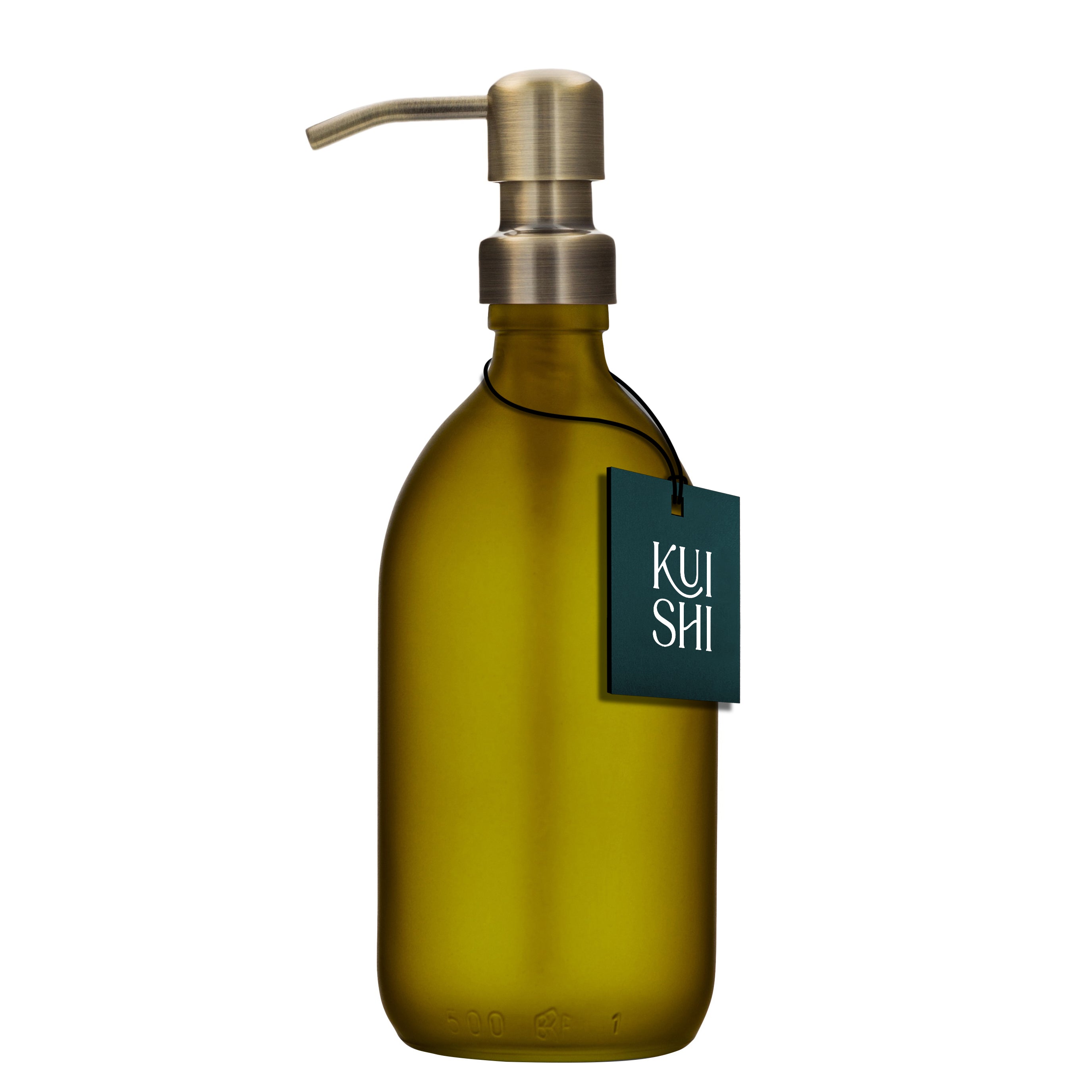 Grüner Seifenspender mit Edelstahlpumpe