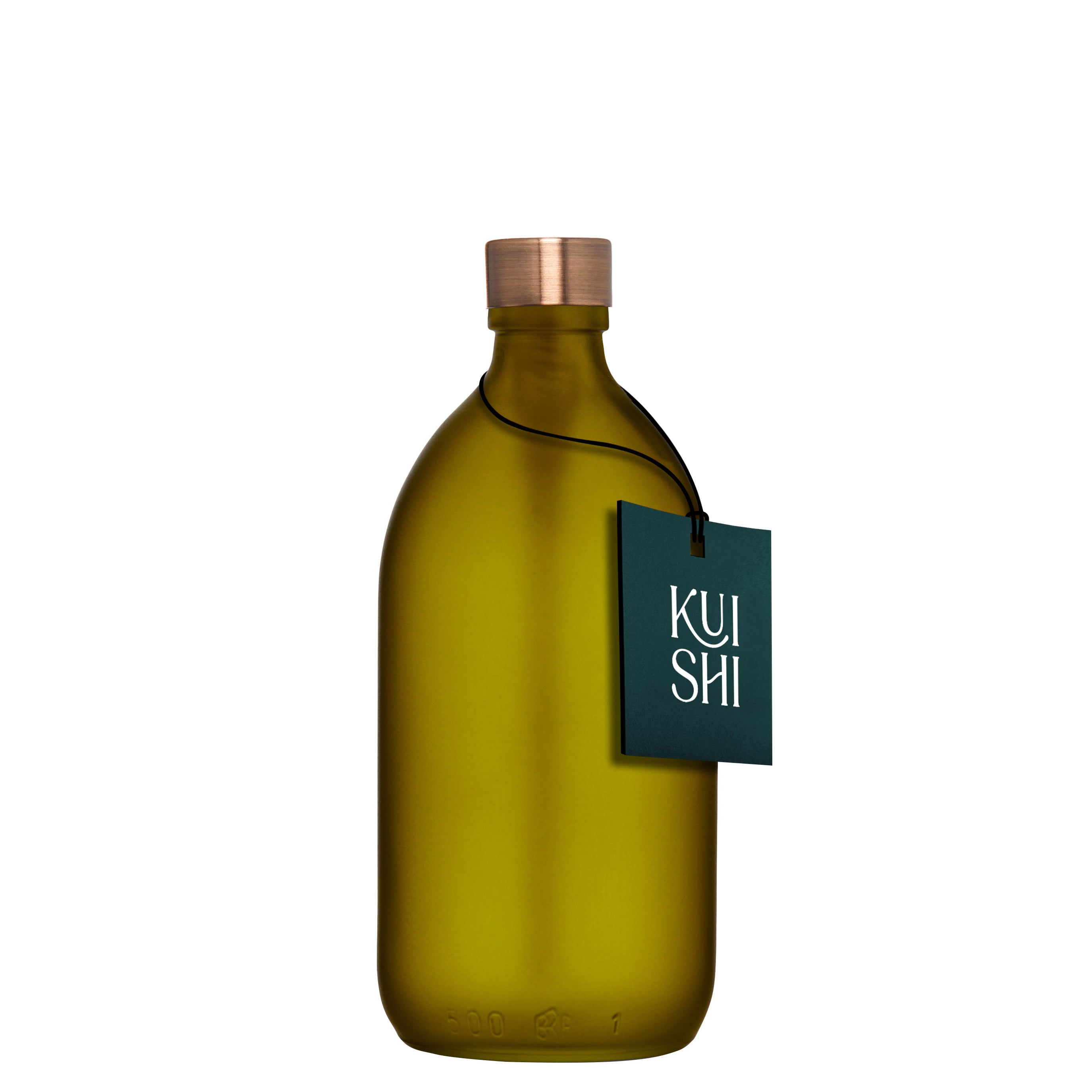Grüne Vorratsflasche aus Glas mit Deckel