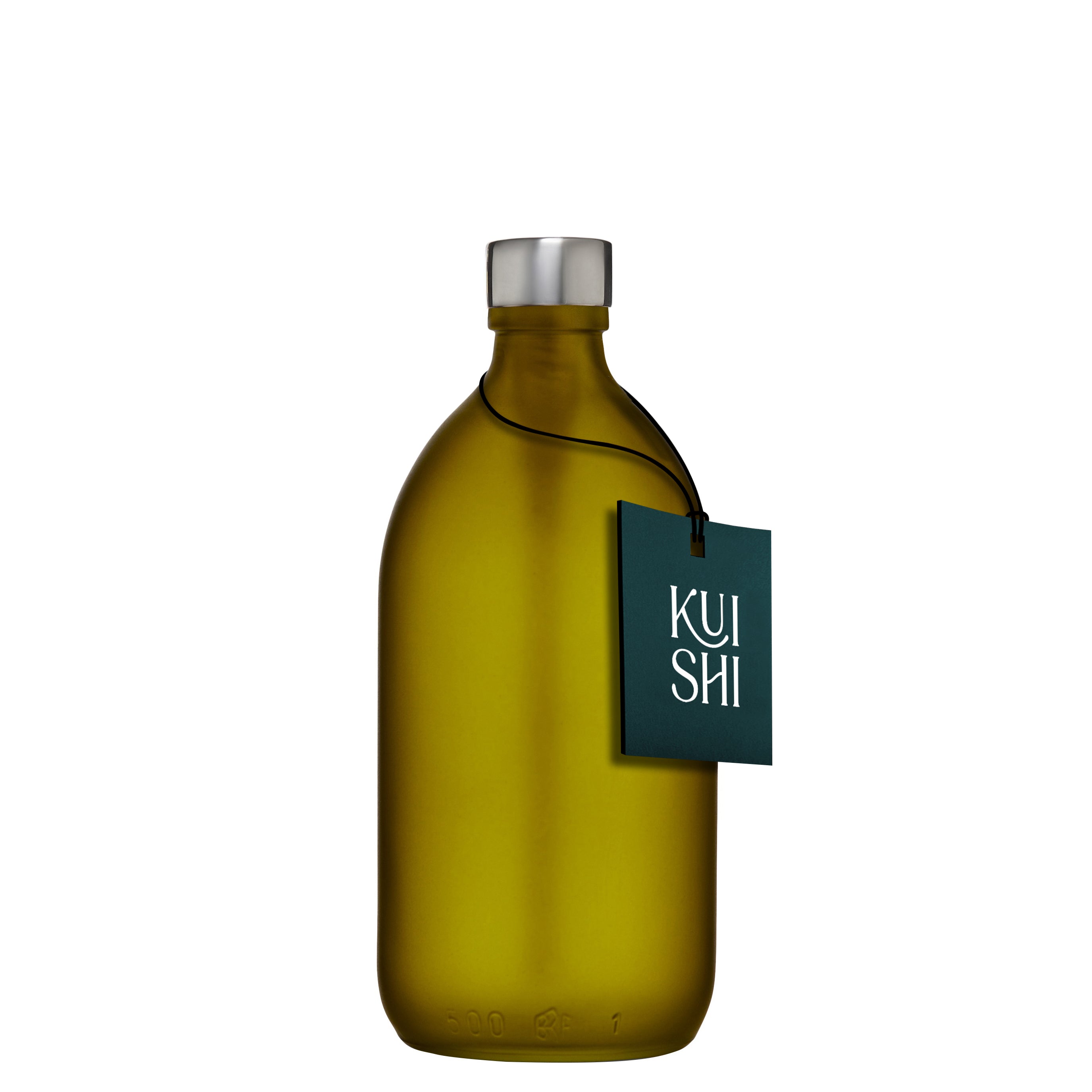 Grüne Vorratsflasche aus Glas mit Deckel