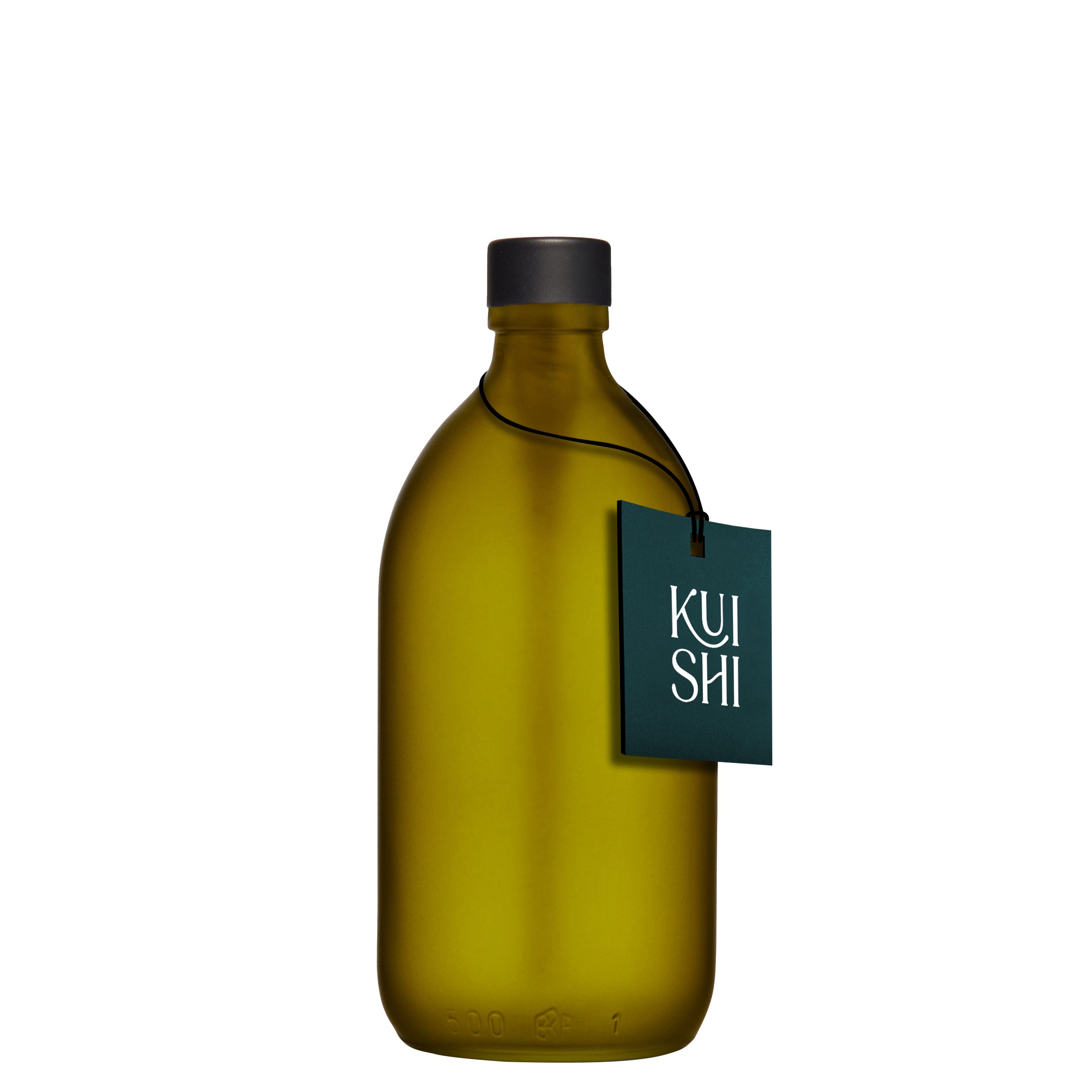 Grüne Vorratsflasche aus Glas mit Deckel