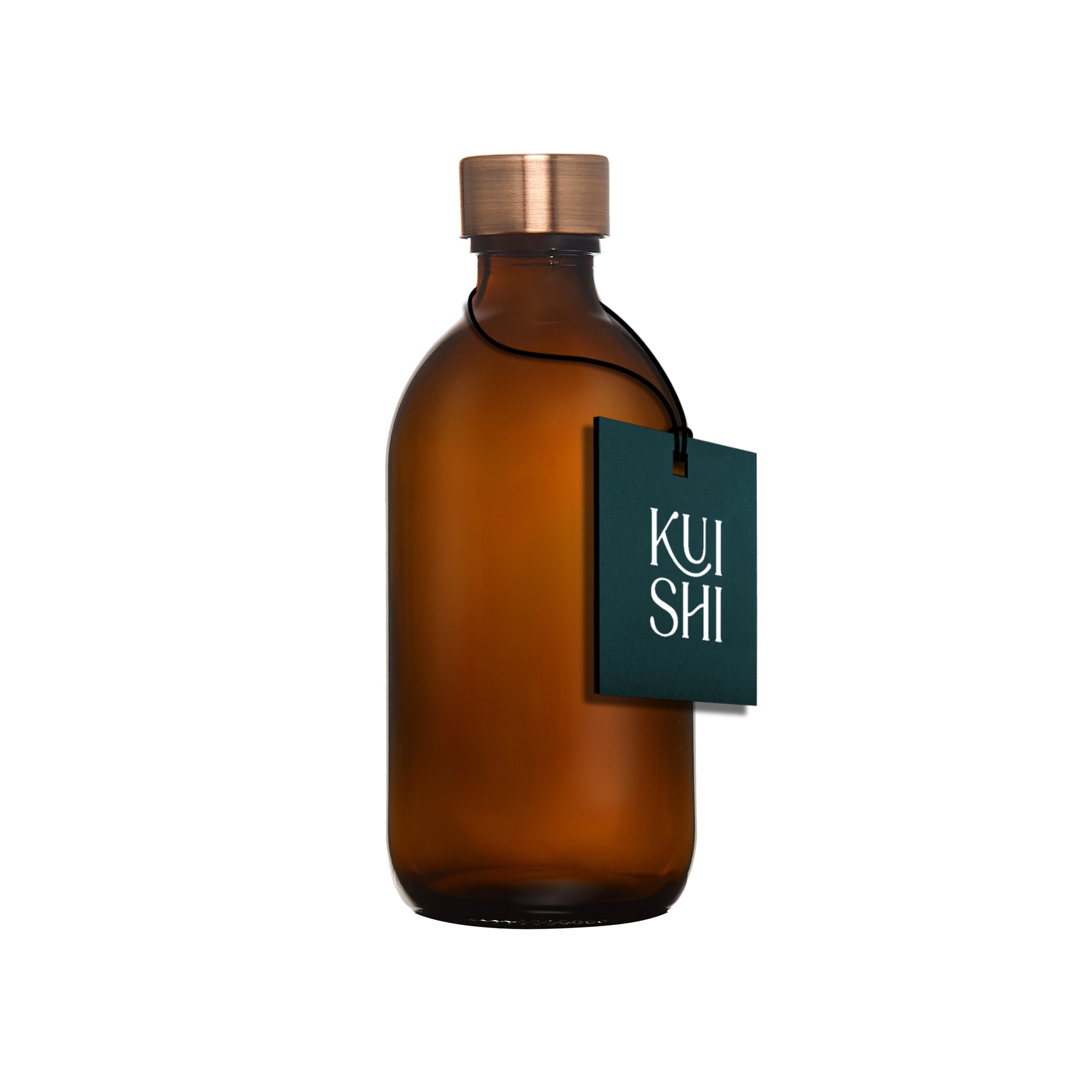 Braune Glasflasche mit Deckel