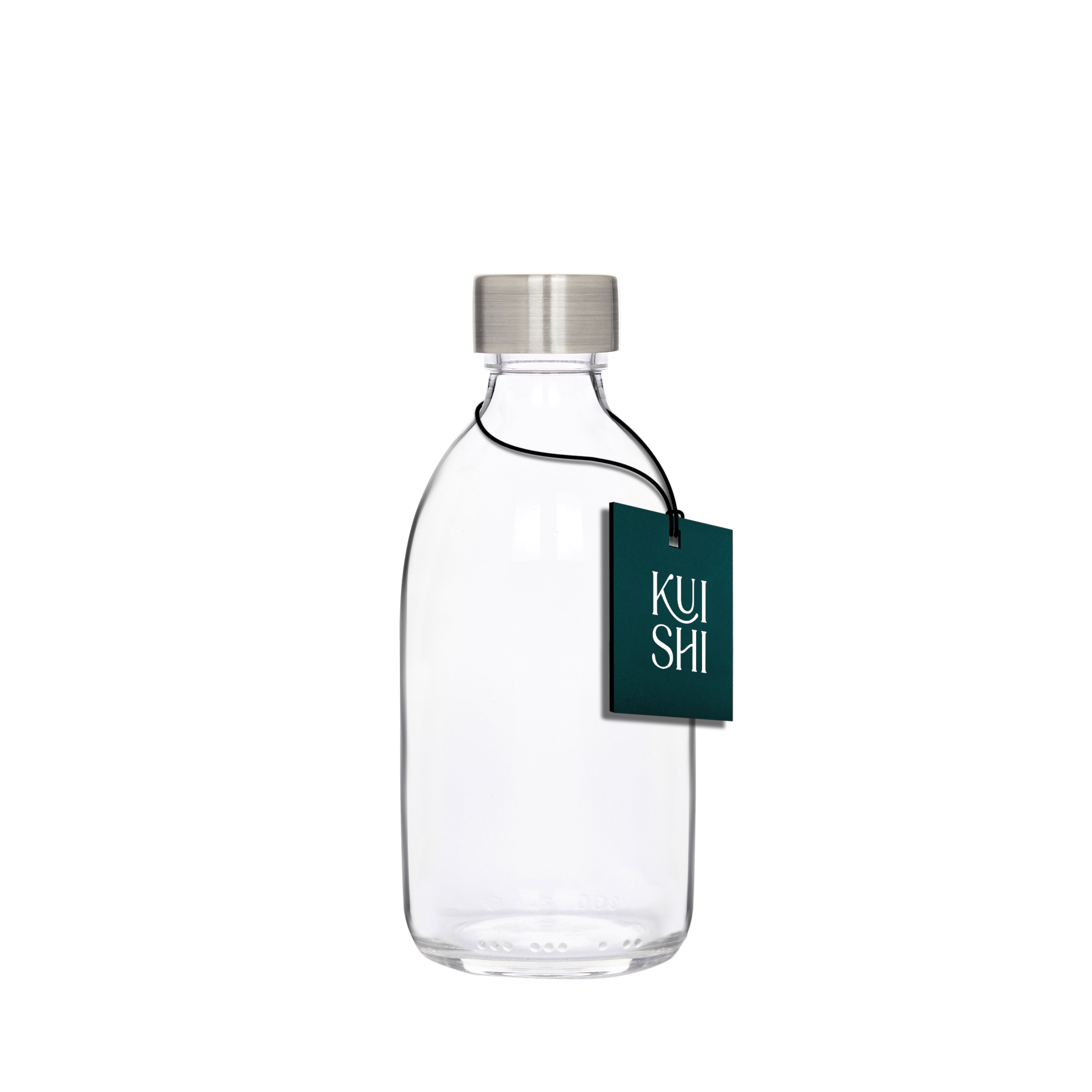 Klarglasflasche mit Deckel