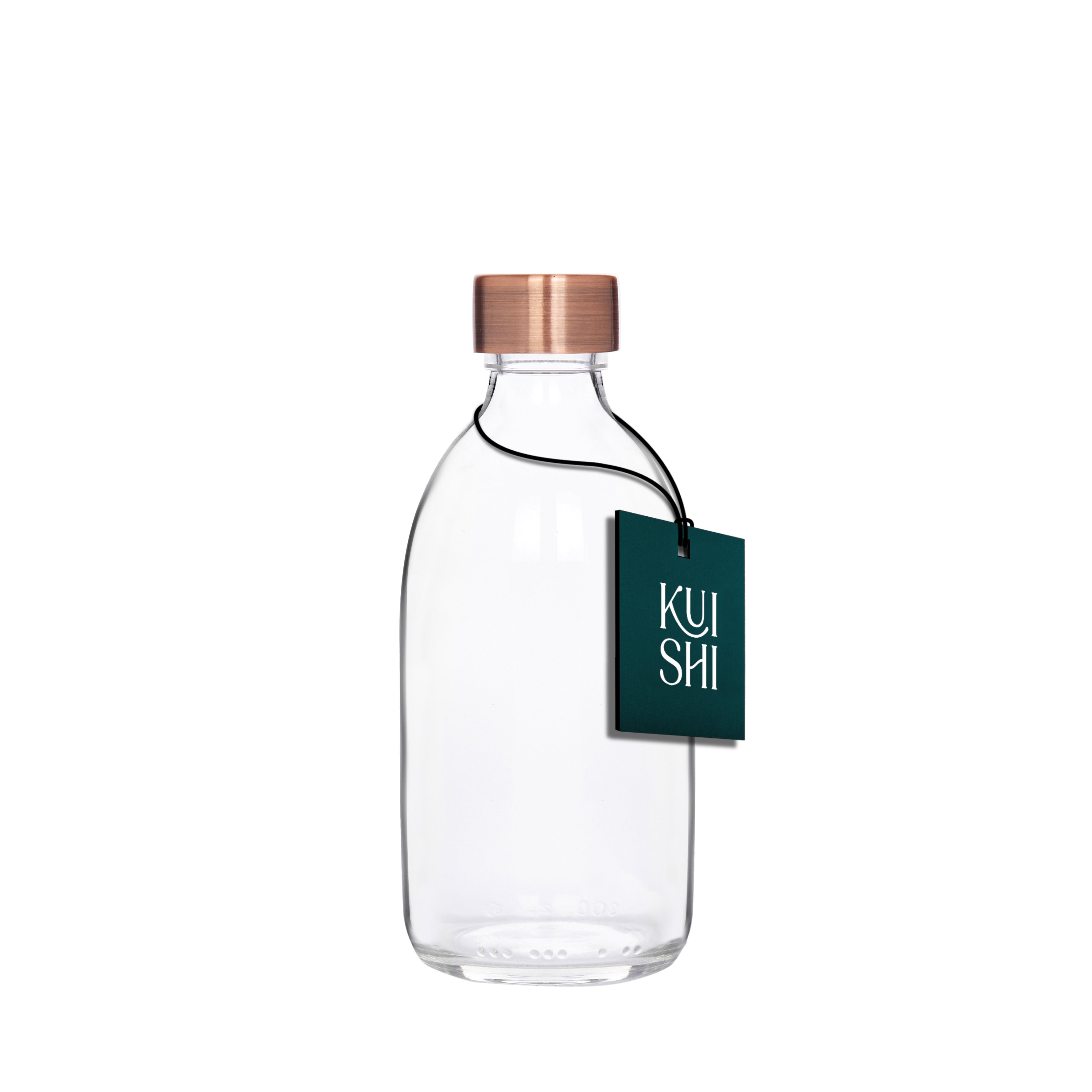 Klarglasflasche mit Deckel