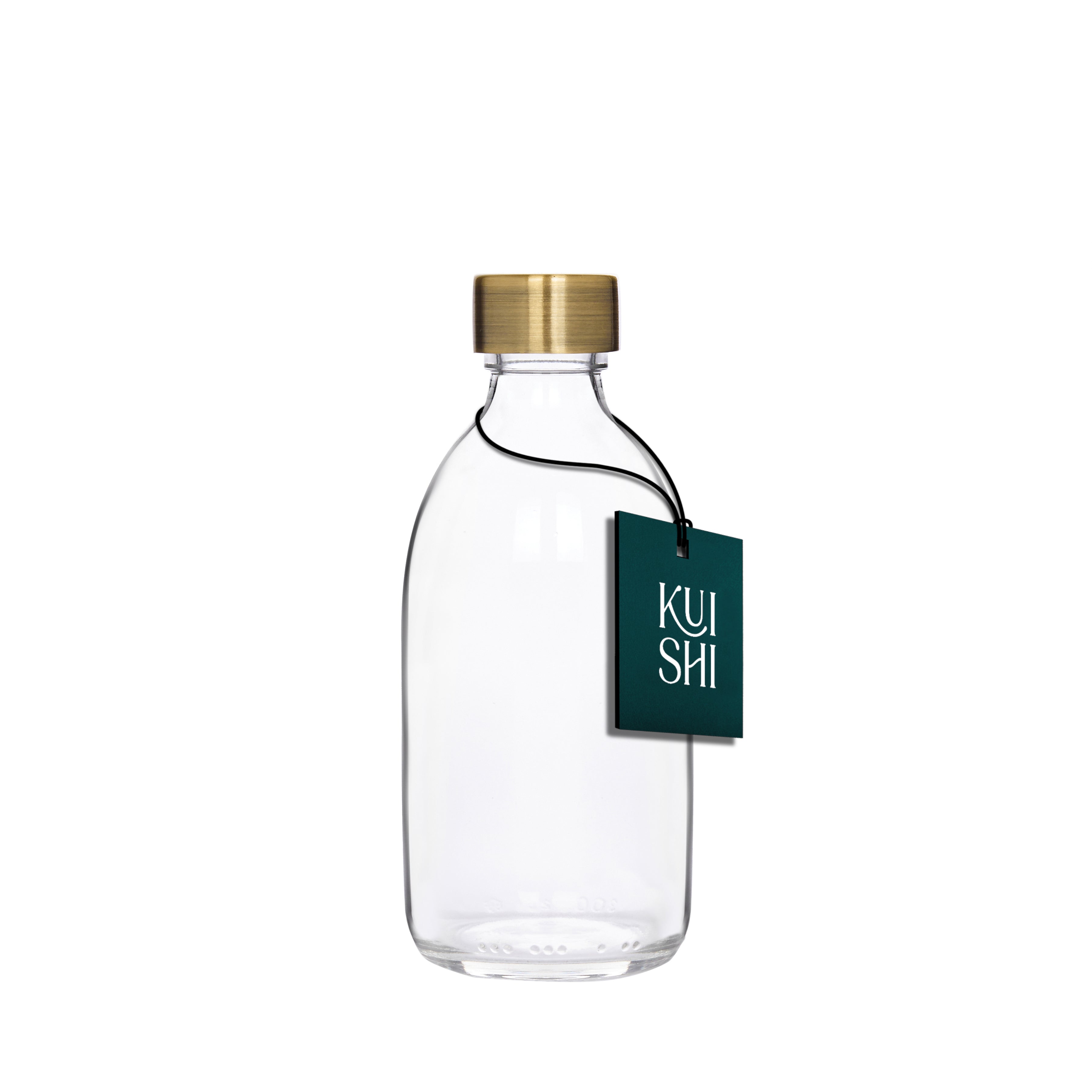 Klarglasflasche mit Deckel