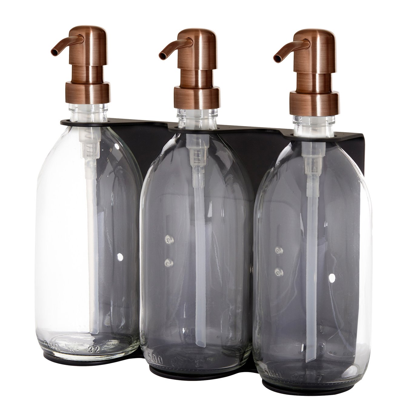 Seifenspender Schwarz Wandmontage mit drei