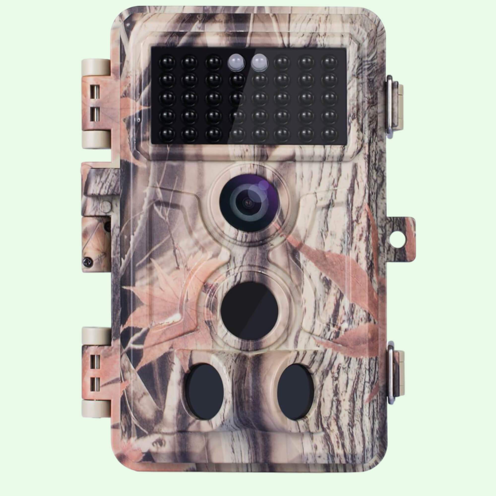 Wildkamera 64MP 2304*1296p mit Bewegungsmelder Nachtsicht Max. Entfernung bis 90 Füße, 0,1s Schnelle Trigger Geschwindigkeit，IP66 Wasserdichter| A262