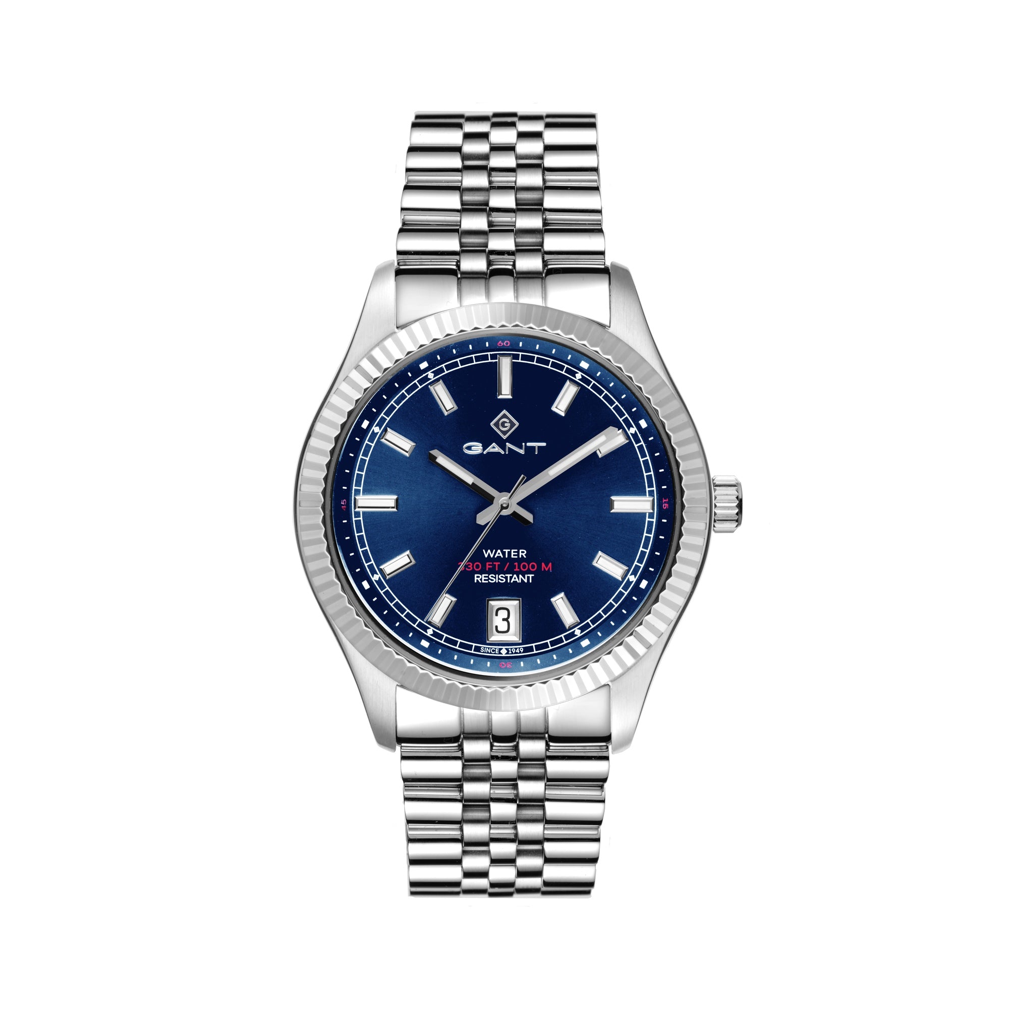 Sussex 44, 43,5mm, silber/blau