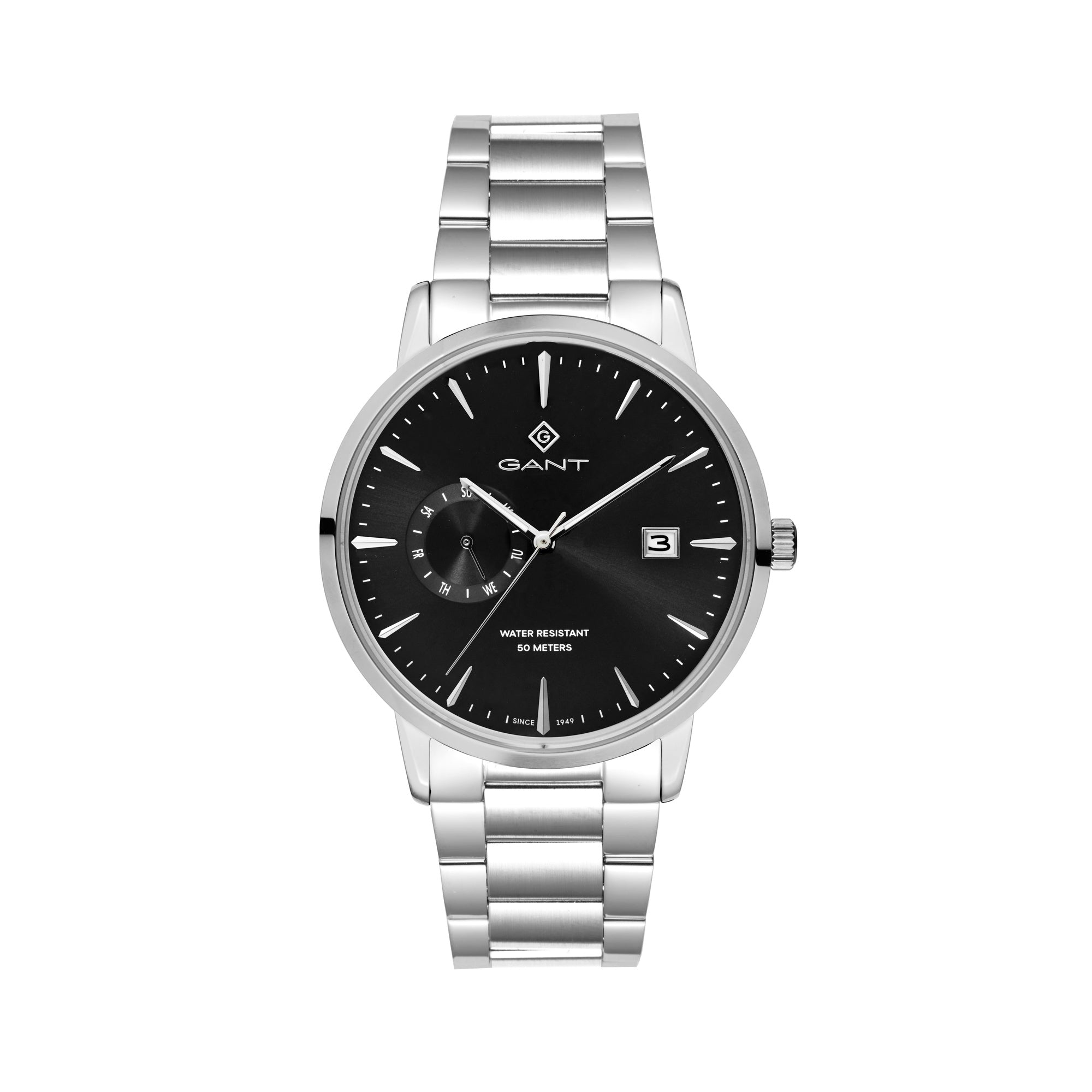 East Hill, 43mm, silber/schwarz