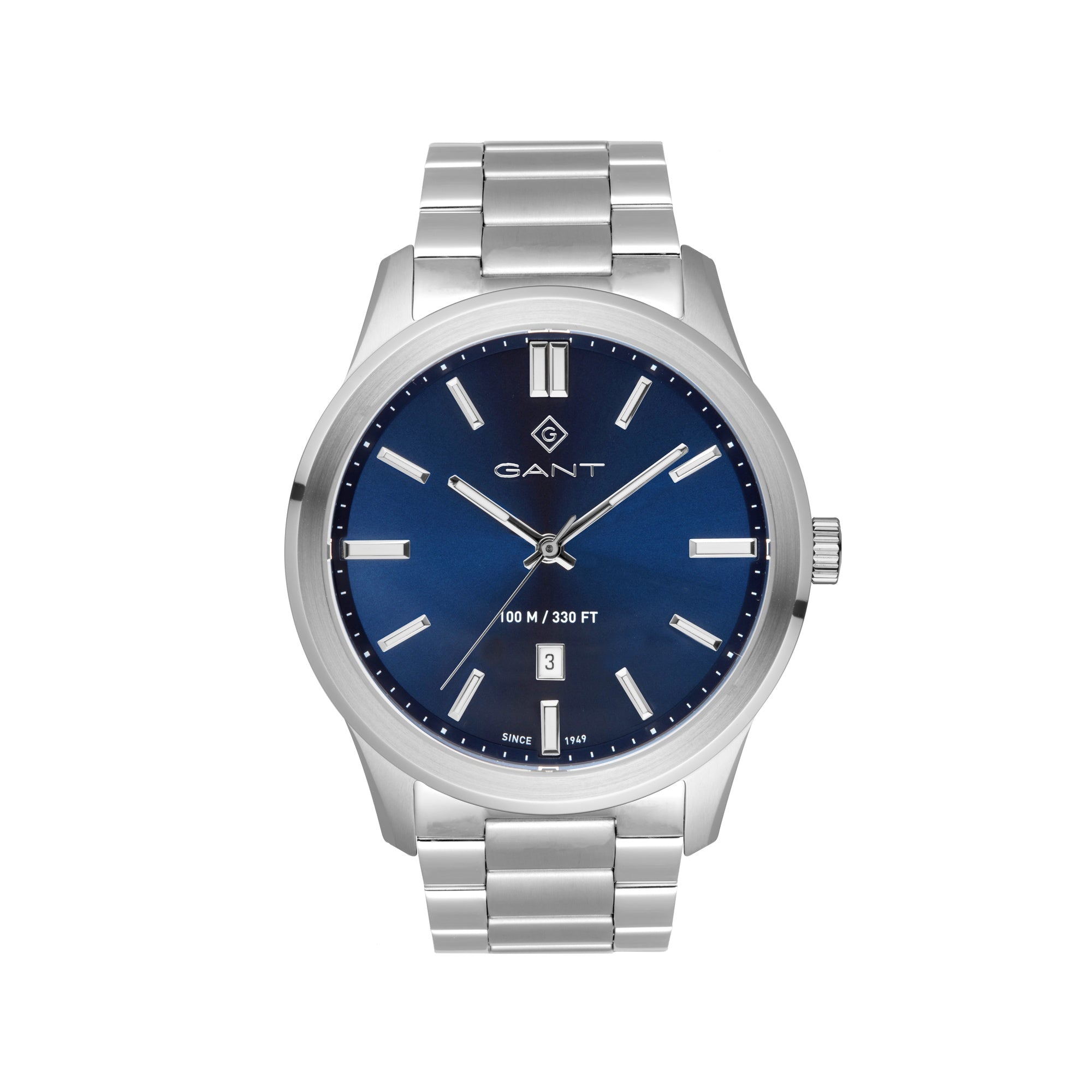 Bridgeton, 43mm, silber/blau