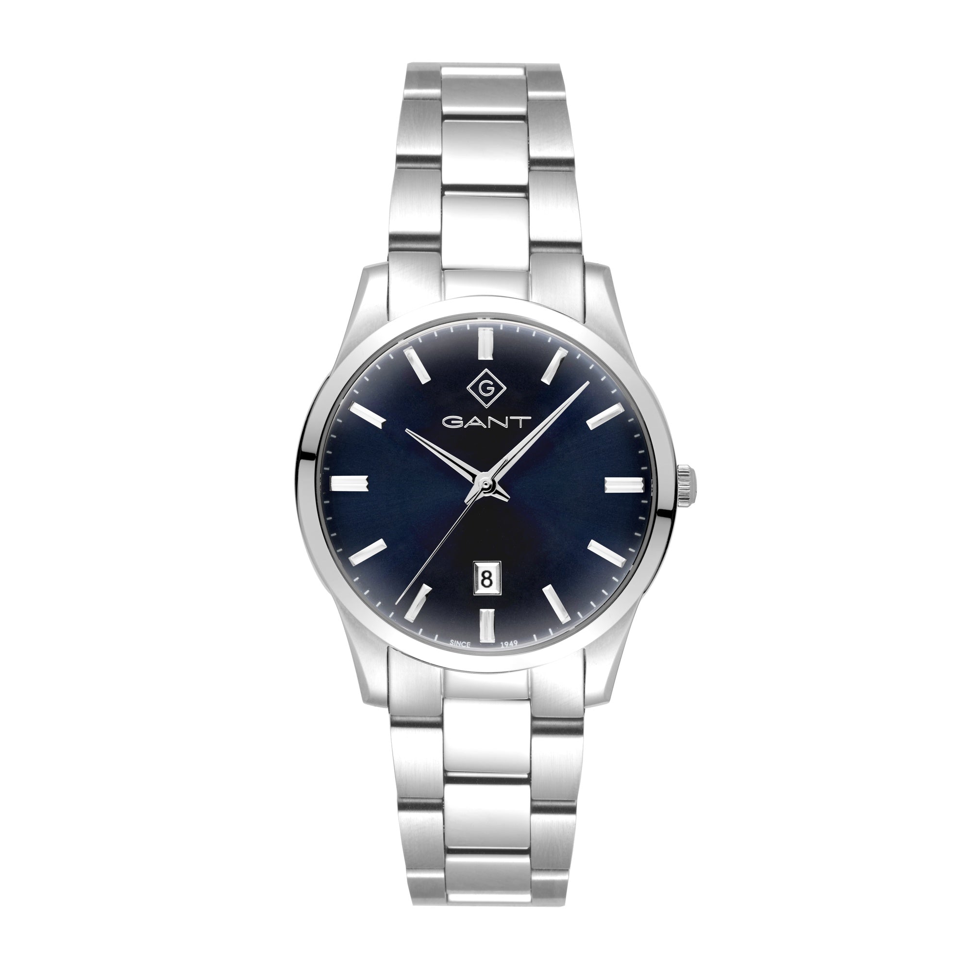 Taunton, 39mm, silber/blau