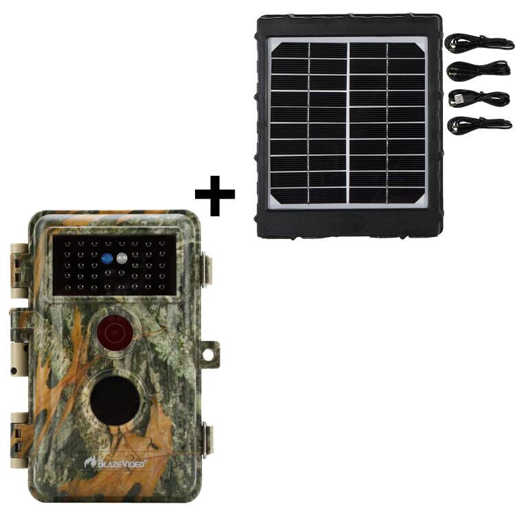 Bundle Wildkamera Wildtierkamera Jagdkamera 64MP 2304*1296p + Solarpanel-Kits 3W 8000mAh 12V/9V/6V Maximale Entfernung bis 75 Füße, 0,3s Auslöserzeit | A252 Mattes Militärgrün