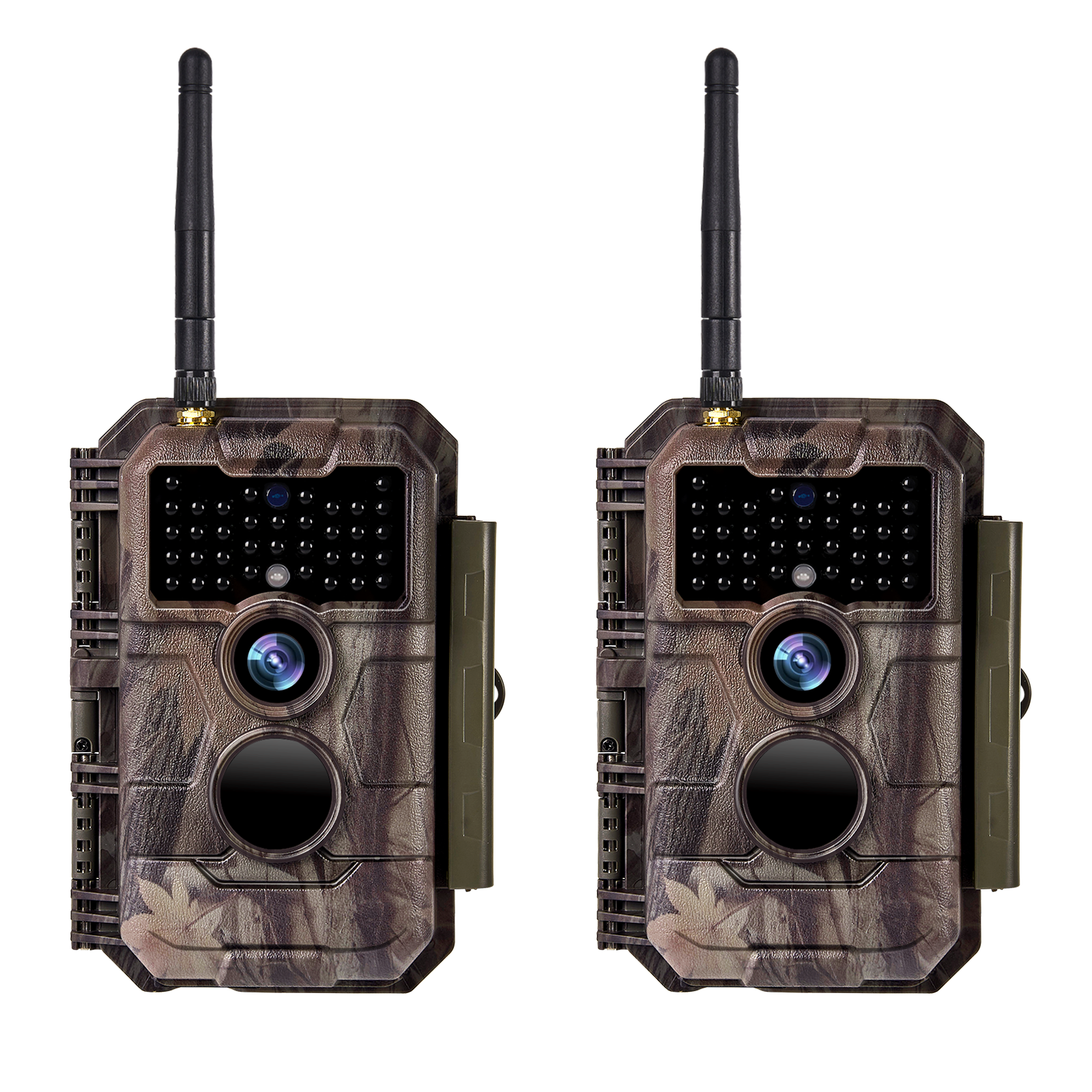 2-tlg. Wildkamera Wlan Fotofalle Jagdkamera Wildtierkamera 64MP 1296P 0,1s Schnelle Trigger Geschwindigkeit Nachtsicht Bewegungsmelder 110°PIR IP66 Wasserdichter | W600 Rot