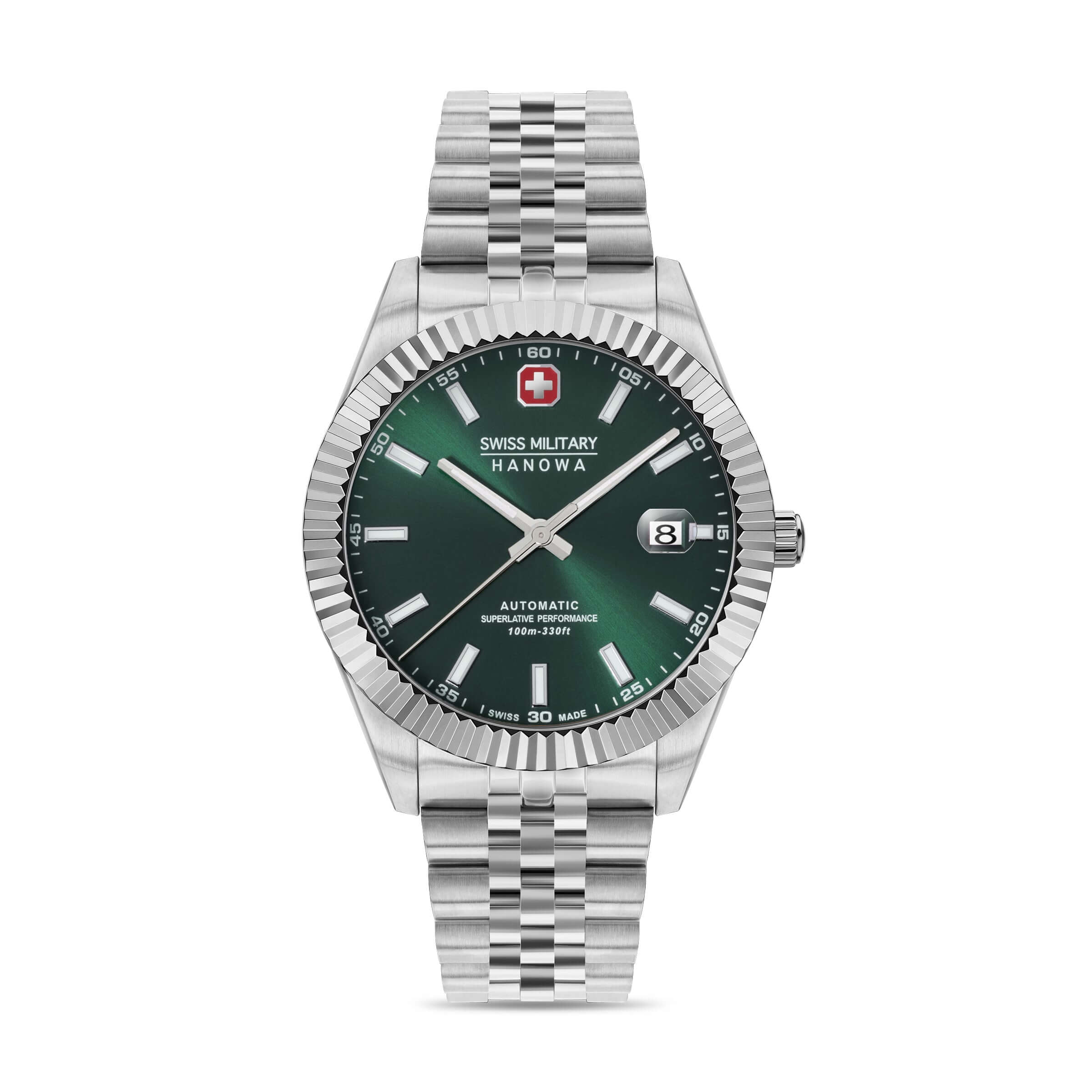 DILIGENTER Green Stainless Steel 41 mm Herrenuhr Automatik -  Swiss Made